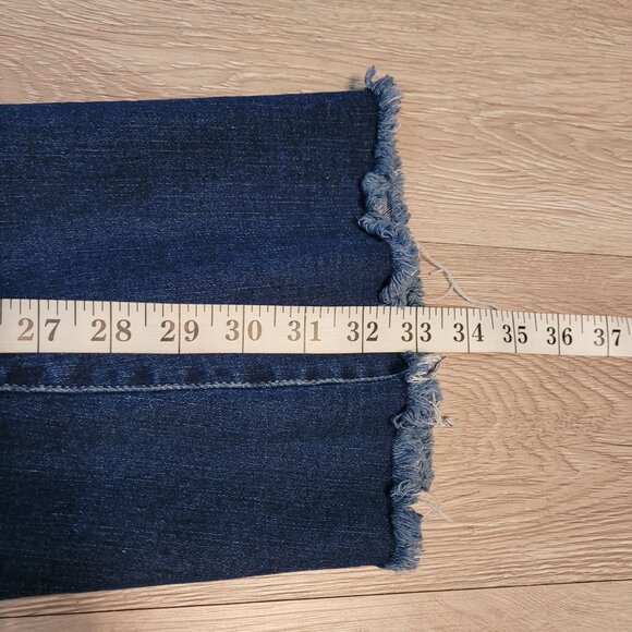 YMI Jeans Size 31 Chloe Flare High Rise Fray Hem Medium Wash Western Boho - Picture 8 of 10